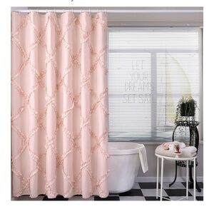 Blush Ruffle Shower Curtain